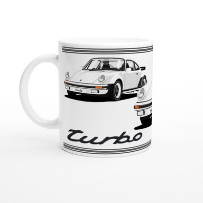 Porsche 911 Turbo (930) in  White Art Mug