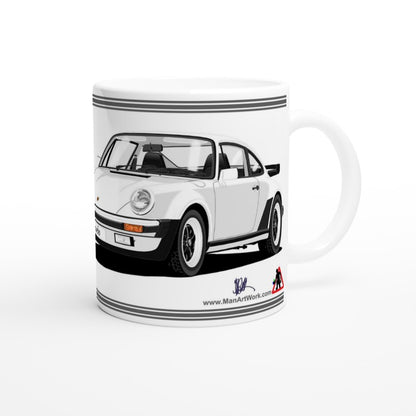 Porsche 911 Turbo (930) in  White Art Mug