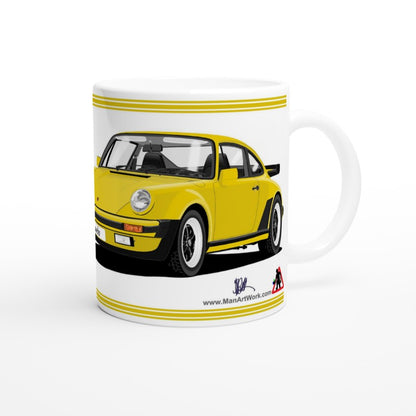 Porsche 911 Turbo (930) in  Yellow Art Mug