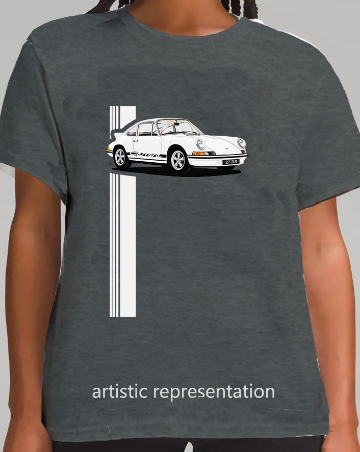 Porsche 911 Carrera  in White & Black T Shirt