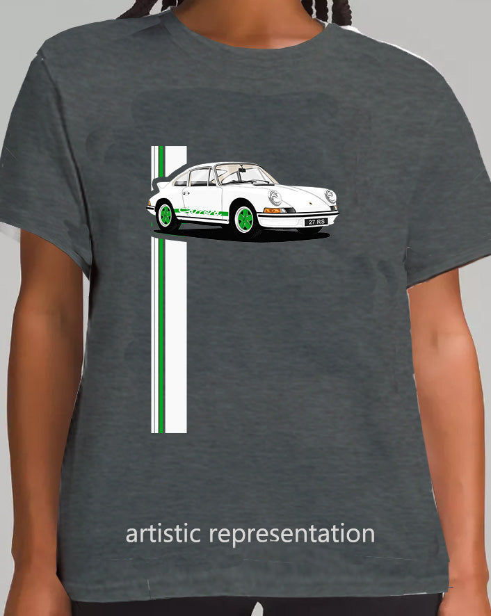 Porsche 911 Carrera  in White & Green T Shirt