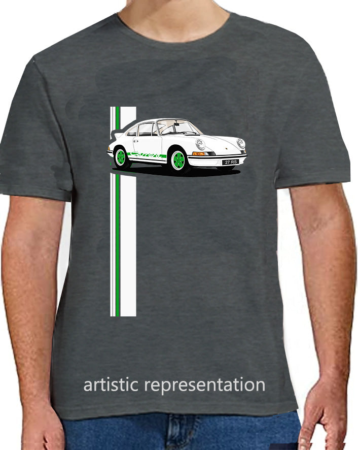 Porsche 911 Carrera  in White & Green T Shirt