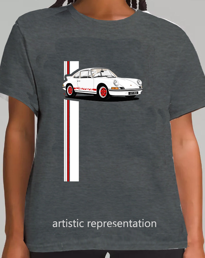 Porsche 911 Carrera  in White & Red T Shirt