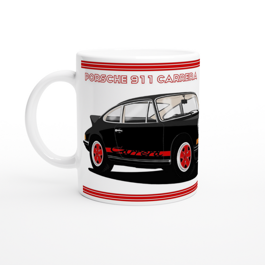 Porsche 911 Carrera in Black & Red Art Mug