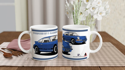 Porsche 911 Carrera in Blue Art Mug