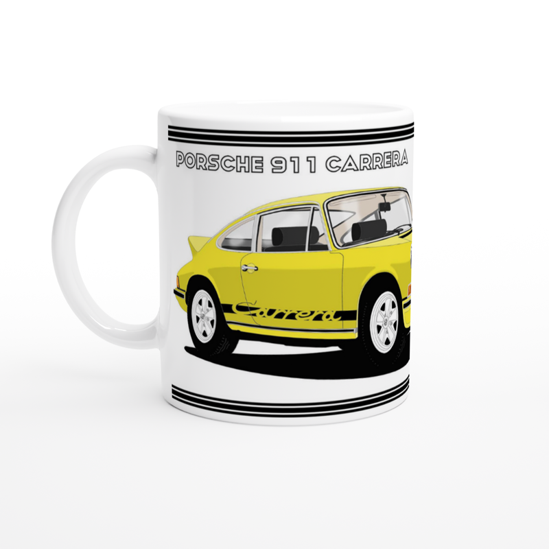 Porsche 911 Carrera in Yellow & Black Art Mug