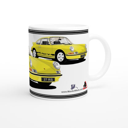 Porsche 911 Carrera in Yellow & Black Art Mug