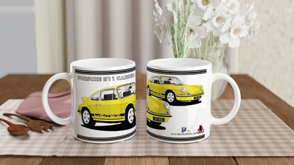 Porsche 911 Carrera in Yellow & Black Art Mug