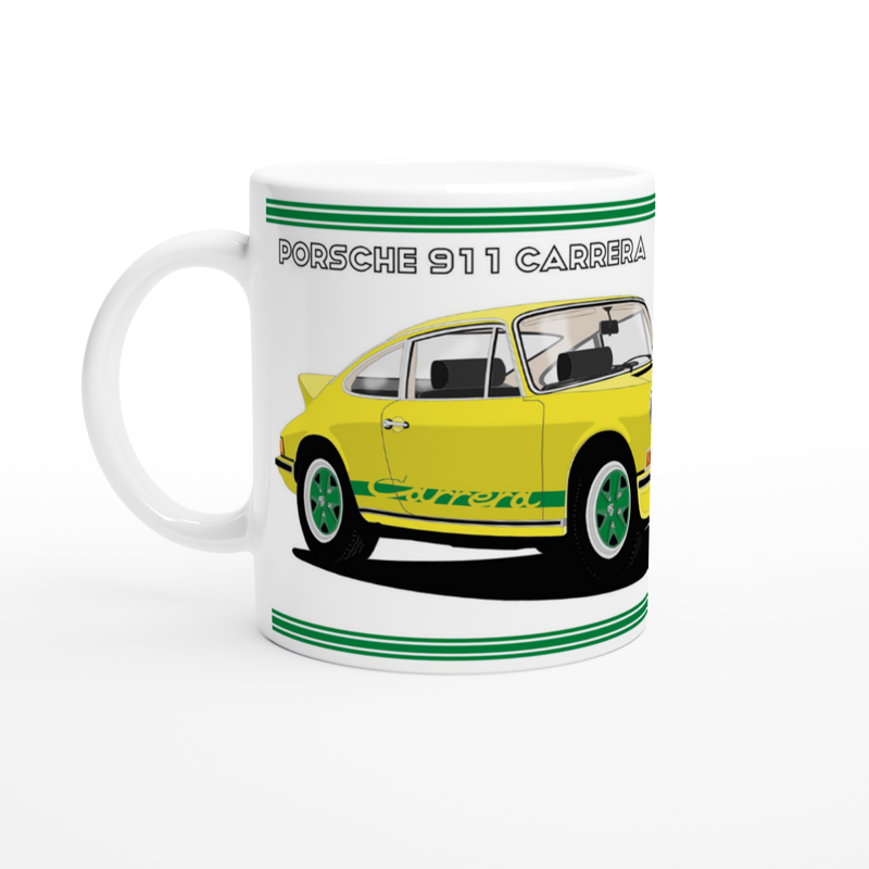 Porsche 911 Carrera in Yellow & Green Art Mug