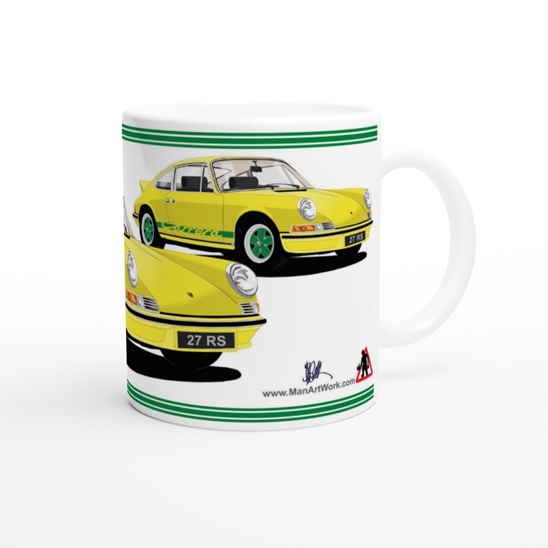 Porsche 911 Carrera in Yellow & Green Art Mug