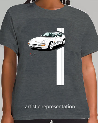 Porsche 968 ClubSport in White with Black lettering T Shirt