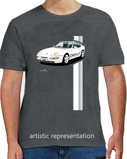 Porsche 968 ClubSport in White with Black lettering T Shirt