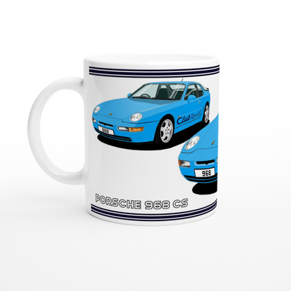 Porsche 968 ClubSport in Blue Art Mug