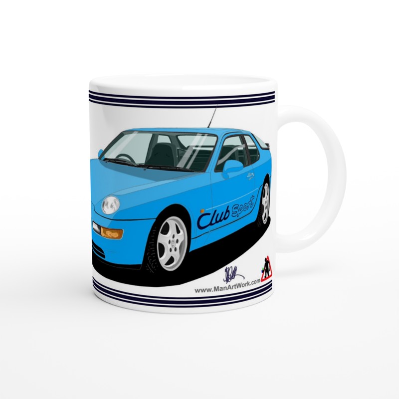 Porsche 968 ClubSport in Blue Art Mug