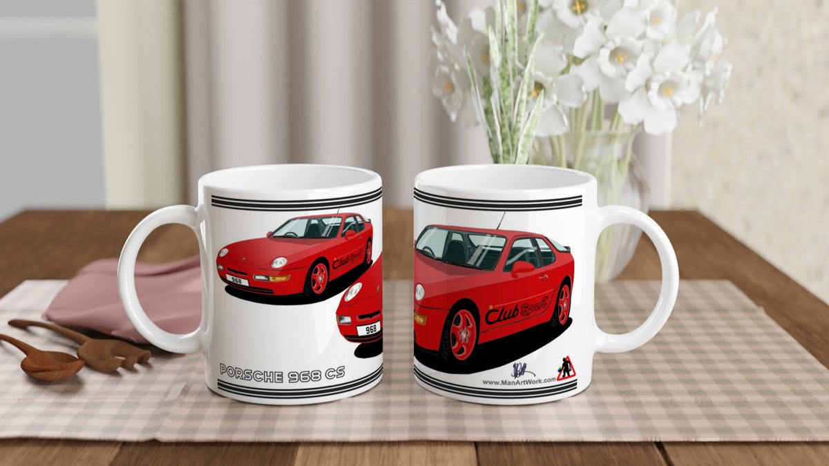 Porsche 968 ClubSport in Red Art Mug