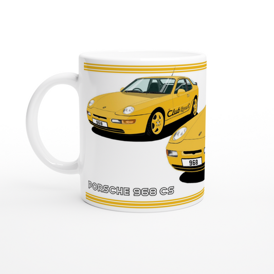 Porsche 968 ClubSport in Yellow Art Mug