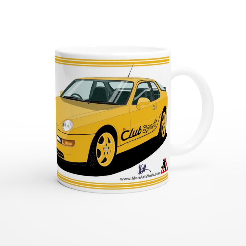 Porsche 968 ClubSport in Yellow Art Mug