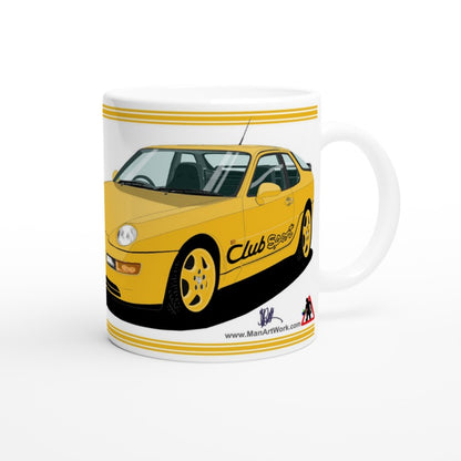 Porsche 968 ClubSport in Yellow Art Mug