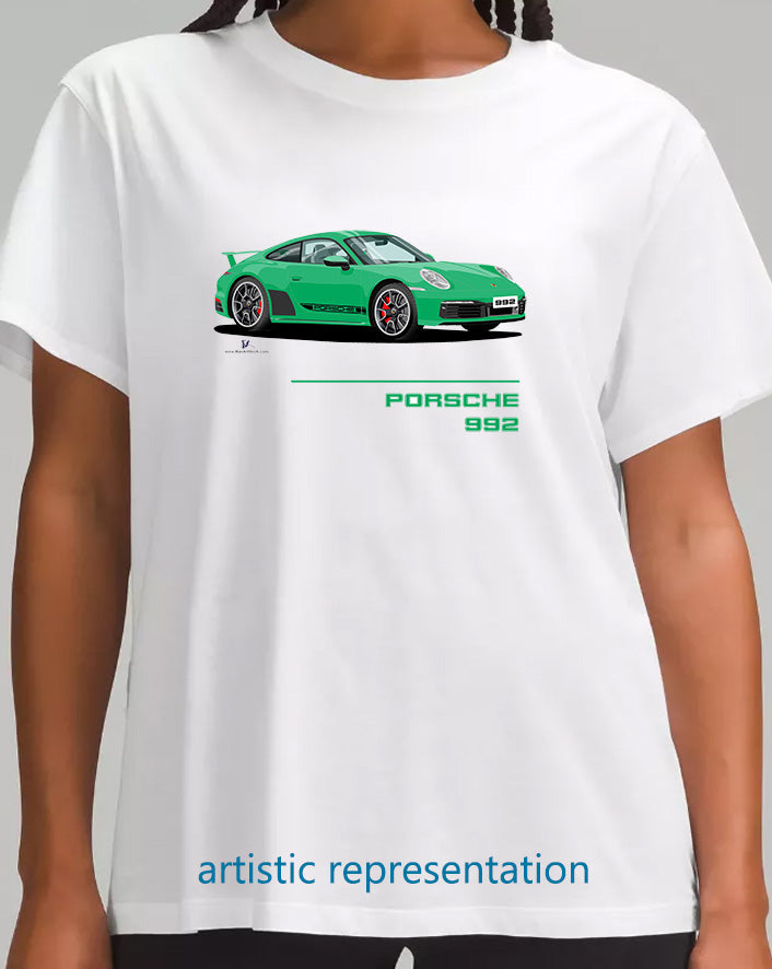 Porsche 992 in Green T Shirt