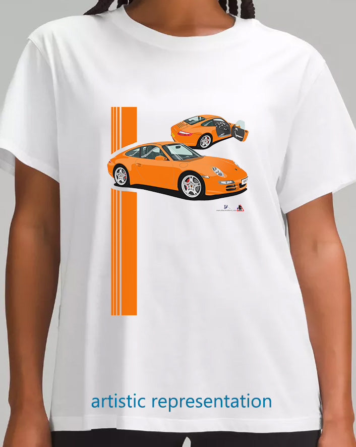 Porsche 997 (911) Carrera  in Orange T Shirt