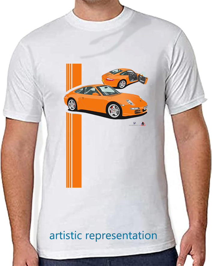 Porsche 997 (911) Carrera  in Orange T Shirt