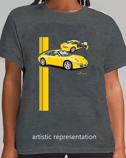 Porsche 997 (911) Carrera  in Yellow T Shirt