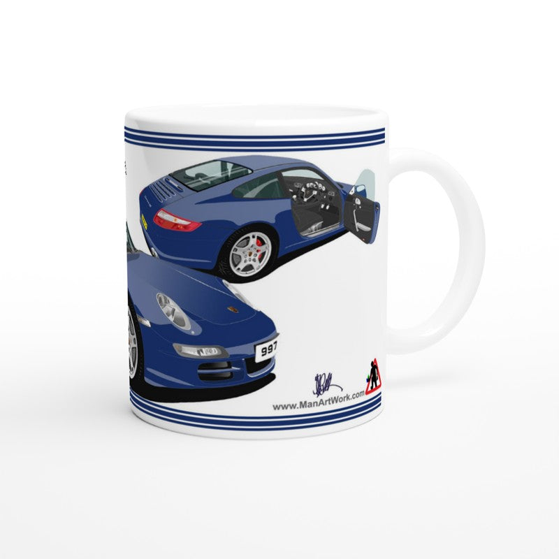 Porsche 997 (911) Carrera in Blue Art Mug