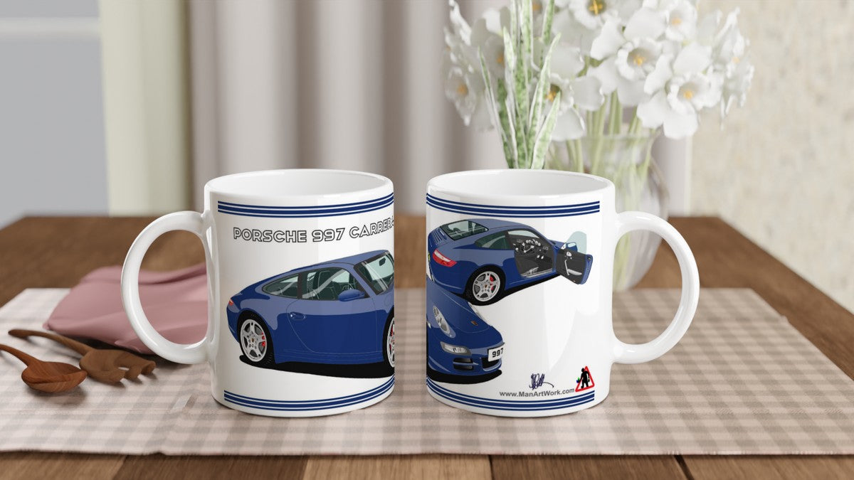 Porsche 997 (911) Carrera in Blue Art Mug