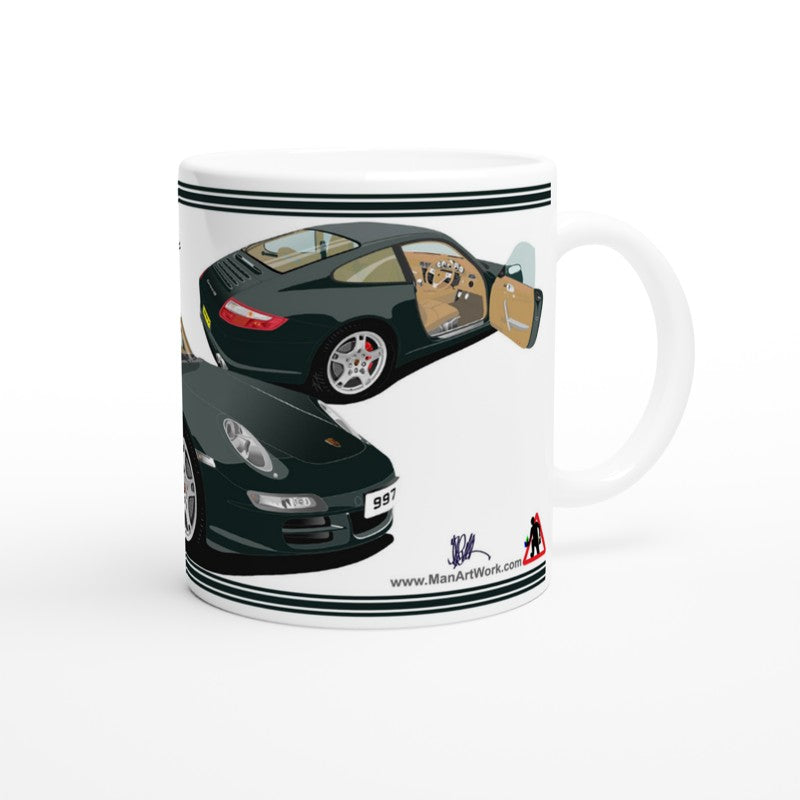 Porsche 997 (911) Carrera in Green Art Mug