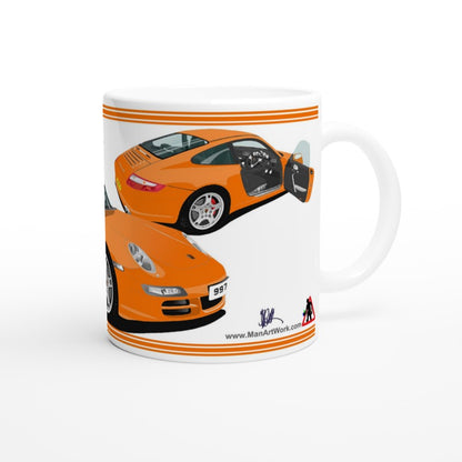 Porsche 997 (911) Carrera in Orange Art Mug