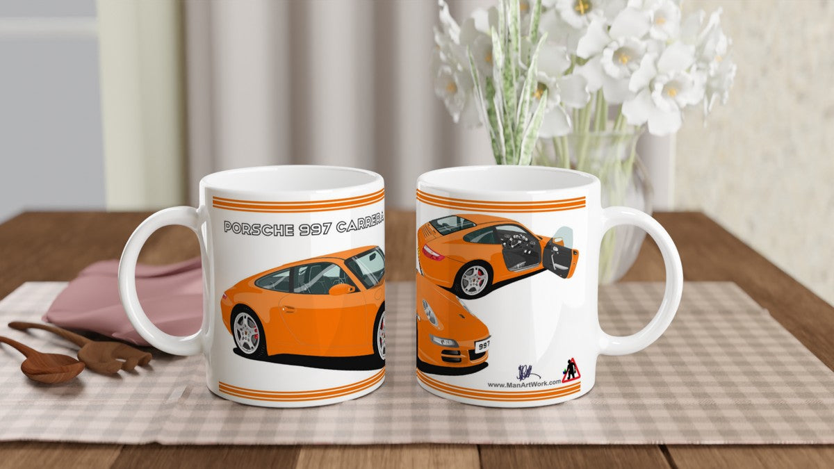 Porsche 997 (911) Carrera in Orange Art Mug