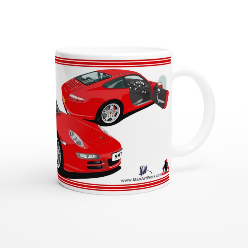 Porsche 997 (911) Carrera in Red Art Mug