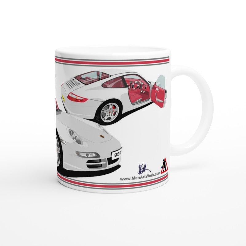 Porsche 997 (911) Carrera in Silver Art Mug