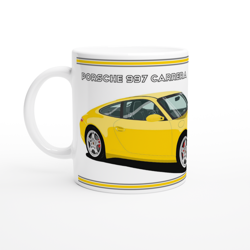 Porsche 997 (911) Carrera in Yellow Art Mug