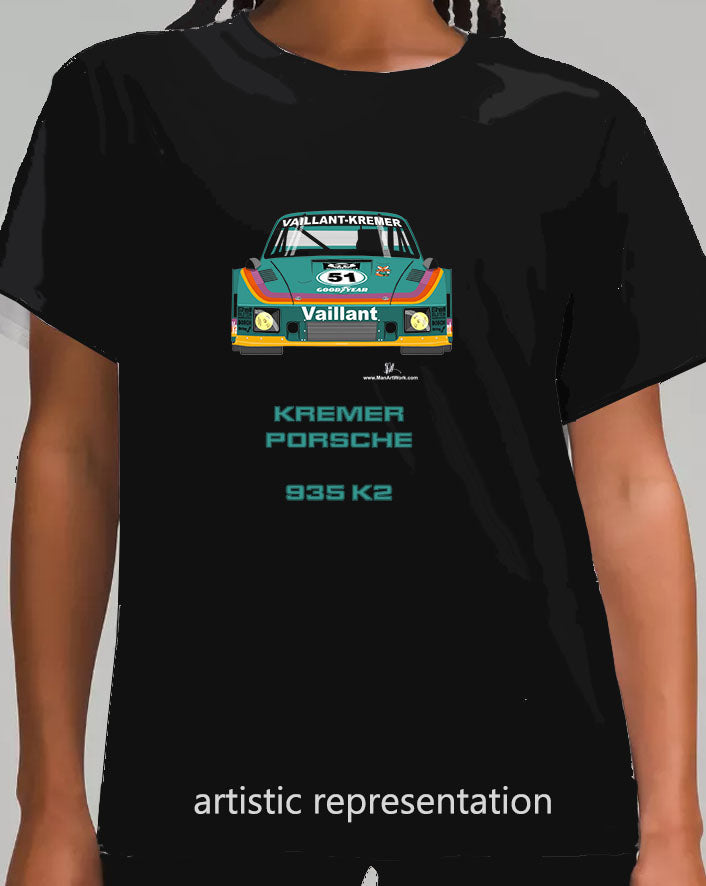 Porsche 935 Kremer K2 Motor Racing Vaillant Art T Shirt