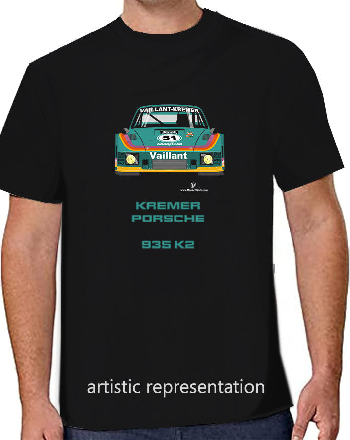 Porsche 935 Kremer K2 Motor Racing Vaillant Art T Shirt
