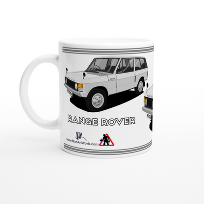 Range Rover 3 Door Silver Art  Mug