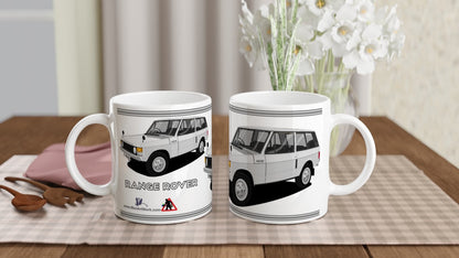 Range Rover 3 Door Silver Art  Mug