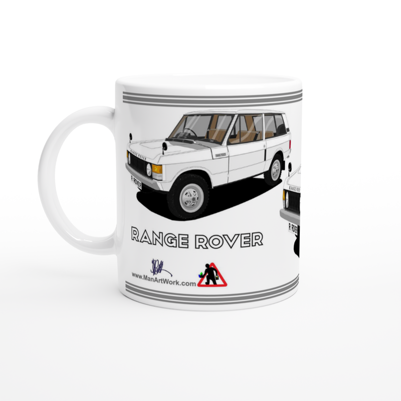 Range Rover 3 Door White Art  Mug