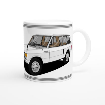 Range Rover 3 Door White Art  Mug