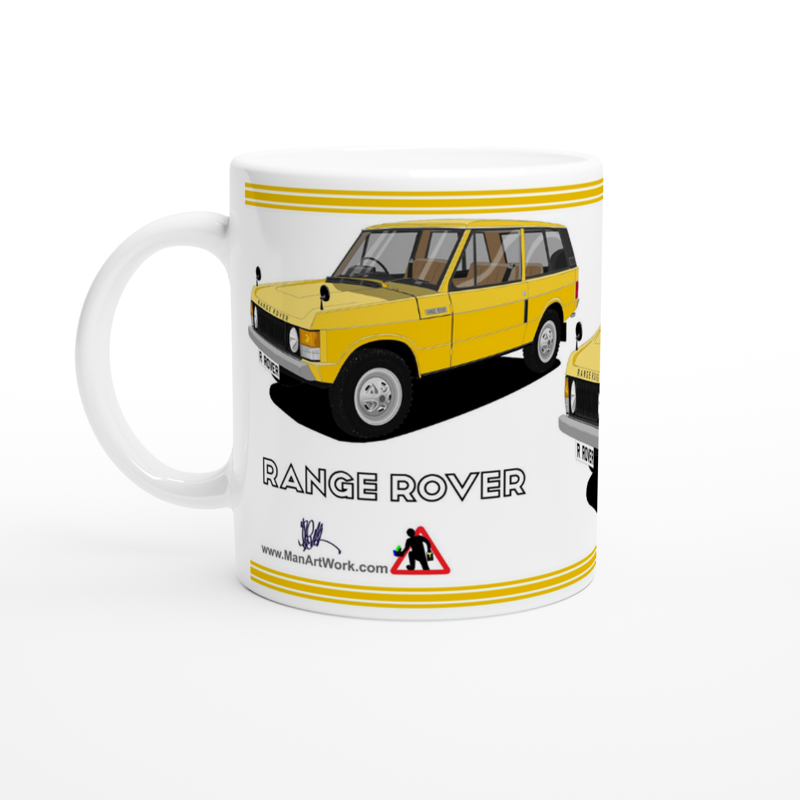 Range Rover 3 Door Yellow Art  Mug