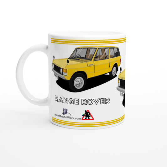 Range Rover 3 Door Yellow Art  Mug