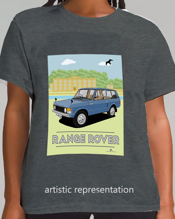 Range  Rover Classic 3 Door in Blue Art T Shirt (Scene)
