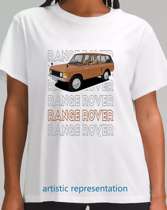 Range  Rover Classic 3 Door in Brown Art T Shirt (Words)