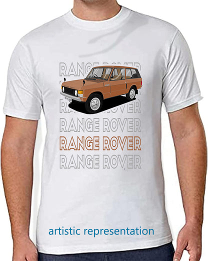 Range  Rover Classic 3 Door in Brown Art T Shirt (Words)