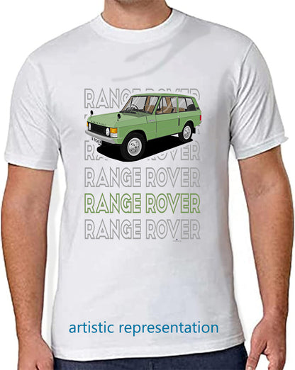 Range  Rover Classic 3 Door in Green Art T Shirt (Words)