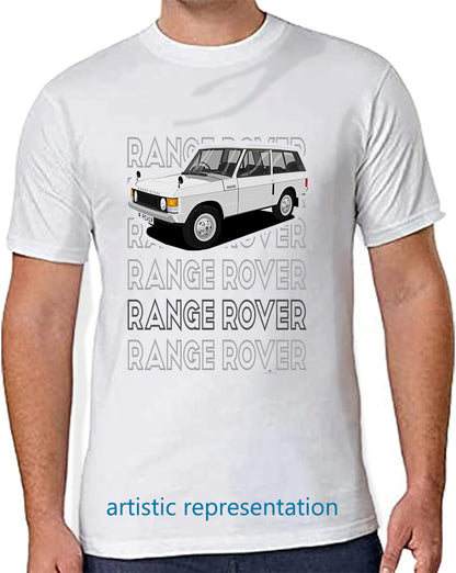 Range  Rover Classic 3 Door in Silver Art T Shirt (Words)