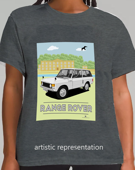Range  Rover Classic 3 Door in Silver Art T Shirt (Scene)
