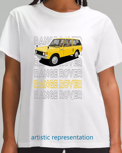 Range  Rover Classic 3 Door in Yellow Art T Shirt (Words)
