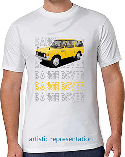 Range  Rover Classic 3 Door in Yellow Art T Shirt (Words)